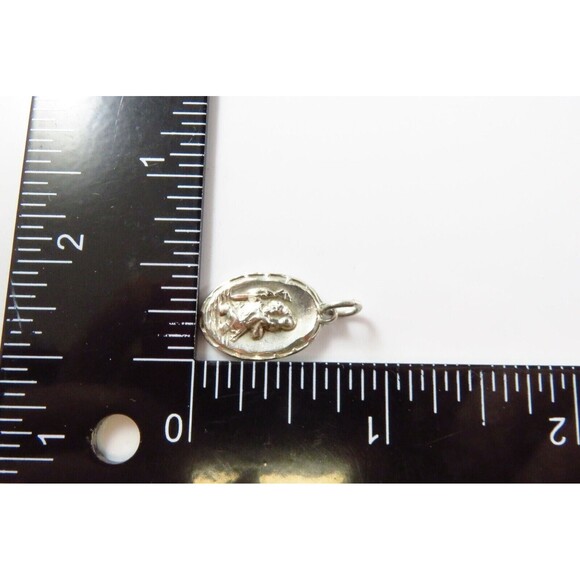 Vintage Haywood Patron Saint Christopher & Jesus Oval Medal Charm in Sterling - Picture 3 of 3